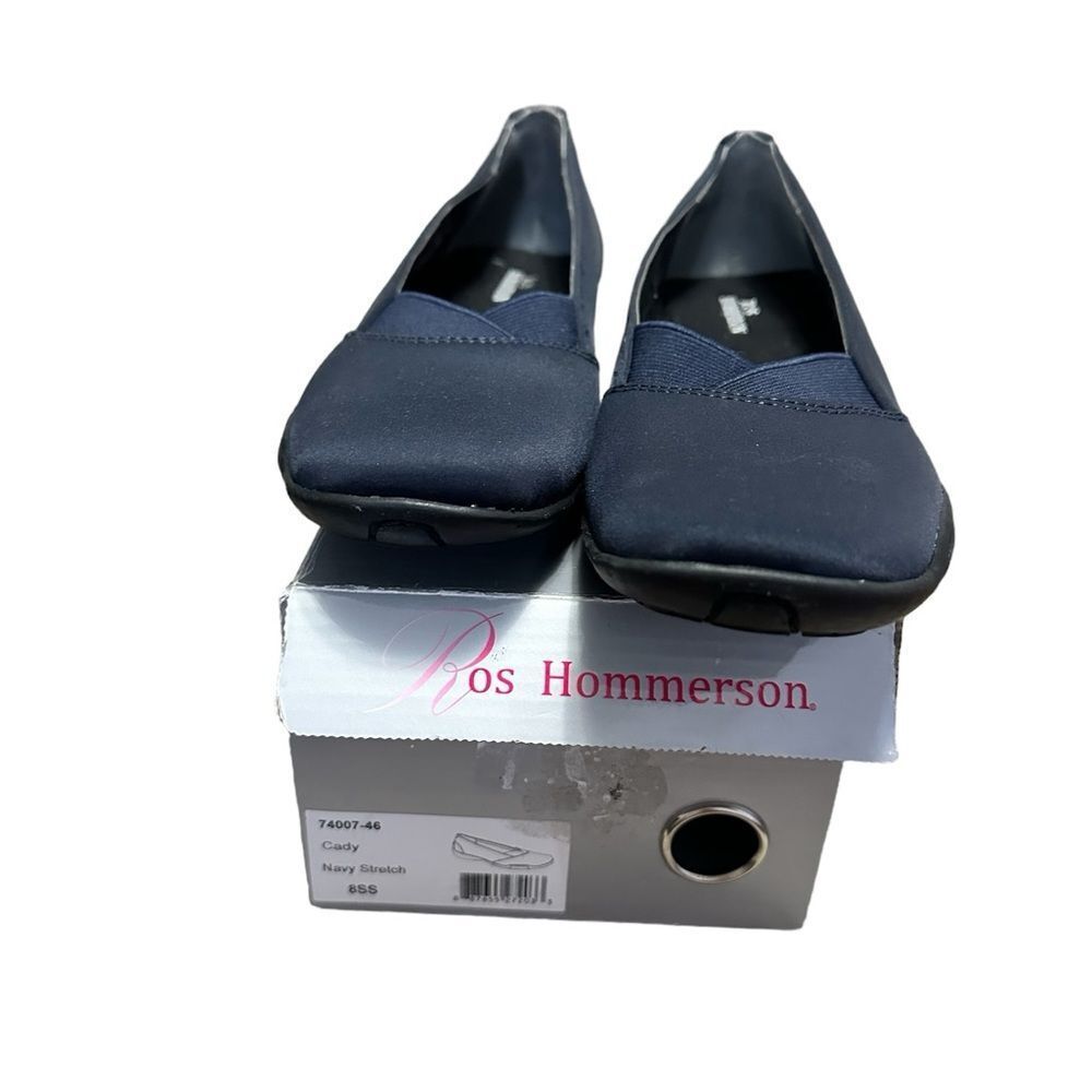 Ros Hommerson Navy Stretch Cady flats size 8SS NWOT - Picture 2 of 8